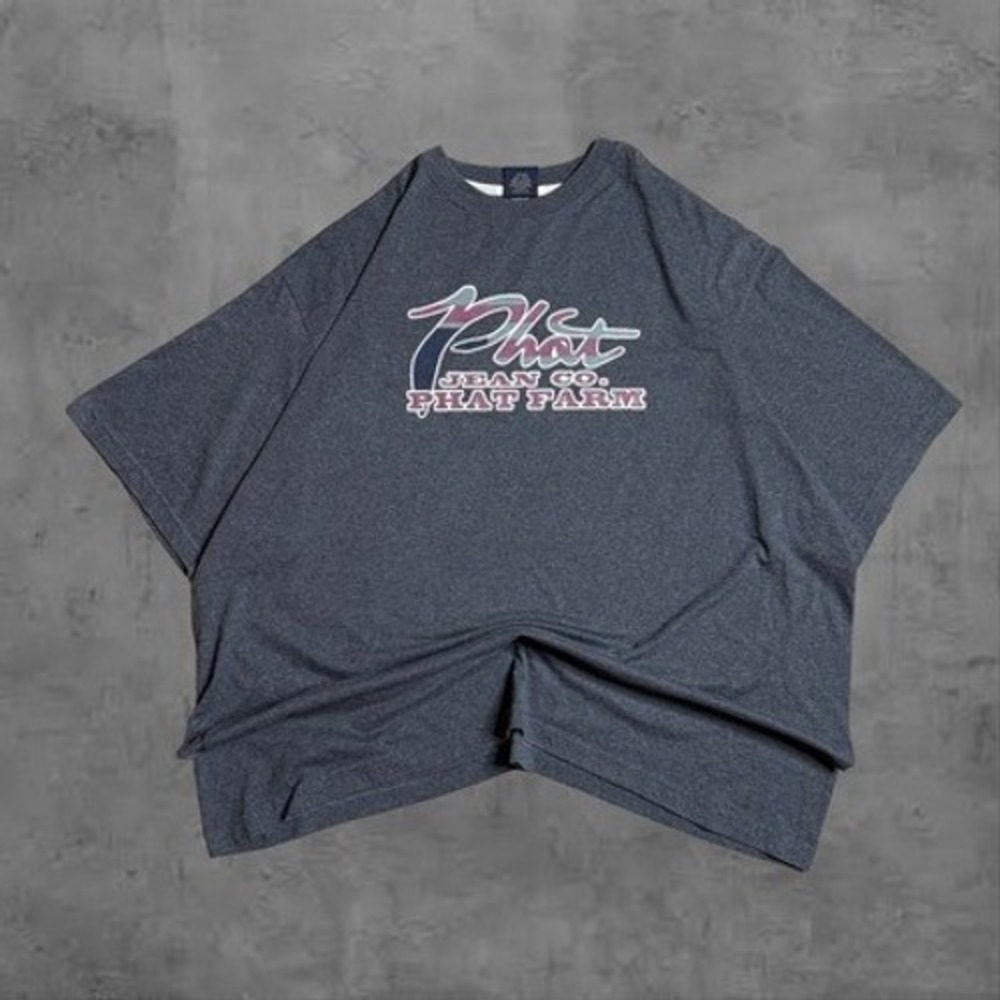 Phat Farm Jean Co Mens Graphic T Shirt Dark‎ Gray Short Sleeve Oversized Tee